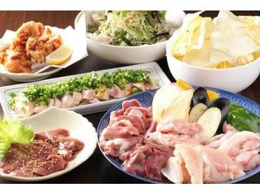 店主厳選の朝引き鳥とコース料理例