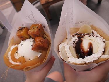 ほくほく大学いものバニラアイス添え&チョコバナナ