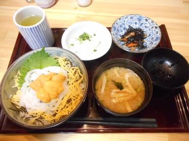 私のいただいたバフンウニとイカそうめん丼!