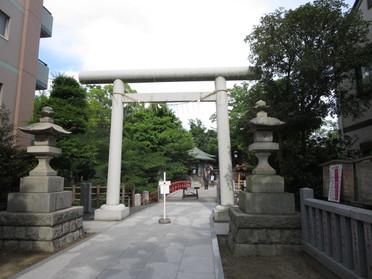 大きな鳥居が見えます♪