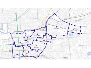 こんな感じで学区が区切られています