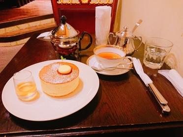 スフレパンケーキとアップルティー♪