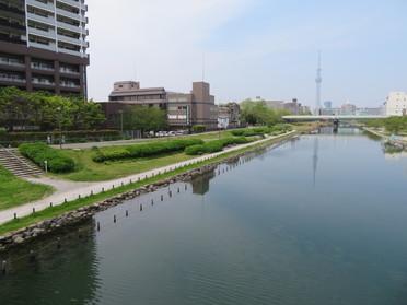 川の上流方面