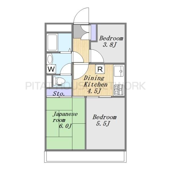 洋室2部屋はカーペットです