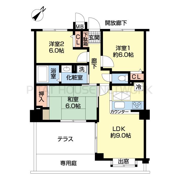 ※反転タイプの間取りとなります。