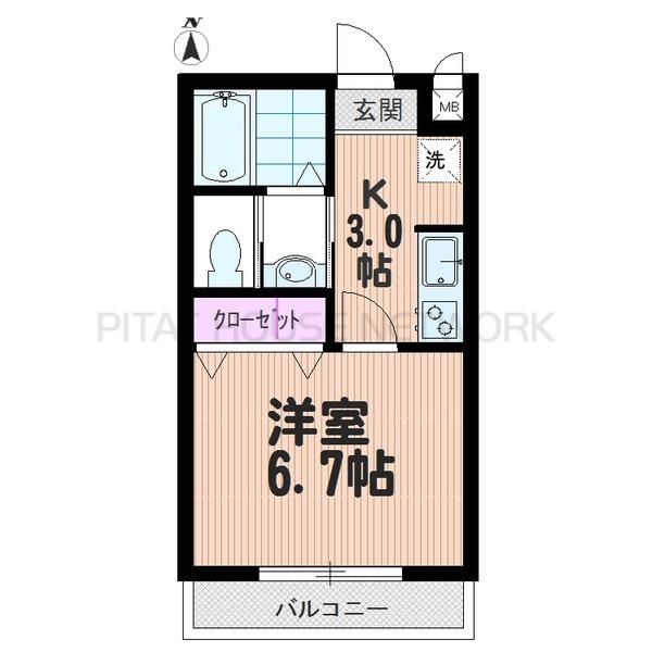 駅徒歩６分・南向き