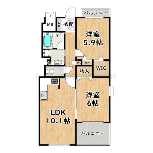 2LDKのお部屋です