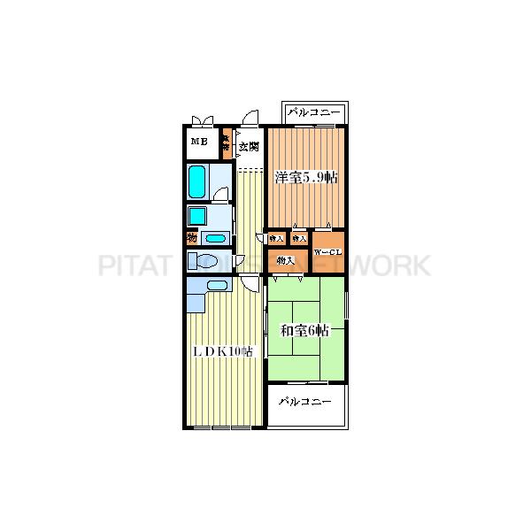 2LDKのお部屋です