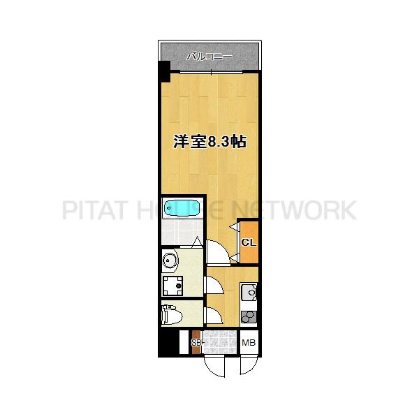 広い洋室8.3帖です