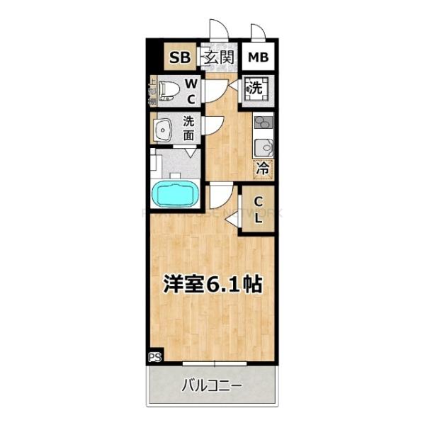 中部屋の6.1帖です
