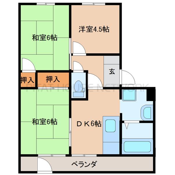 ピタットハウス パレス木花台b棟 3dk 1階 木花駅の賃貸情報 Ch