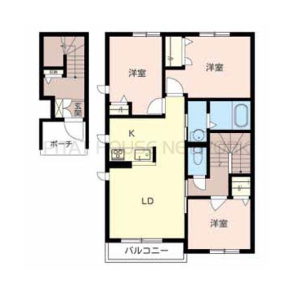 加古川市野口町水足アパート 間取り図写真 間取図(平面図)
