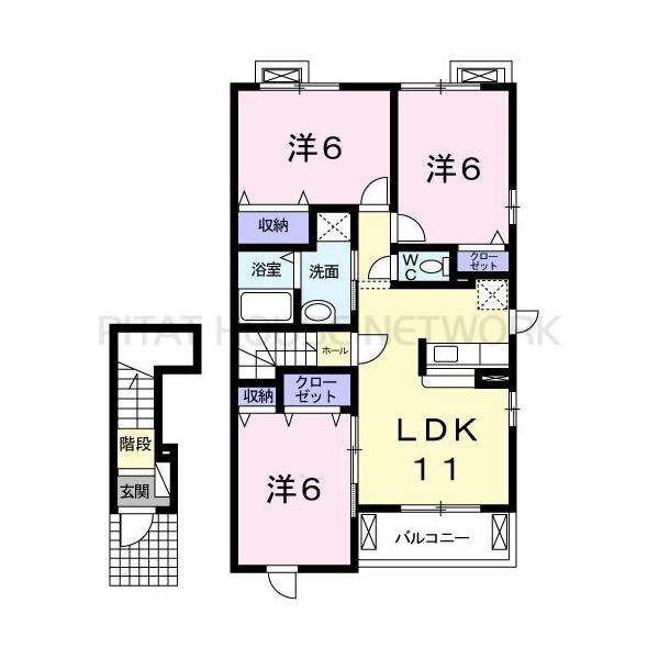 加古川市尾上町長田アパート 間取り図写真 間取図(平面図)
