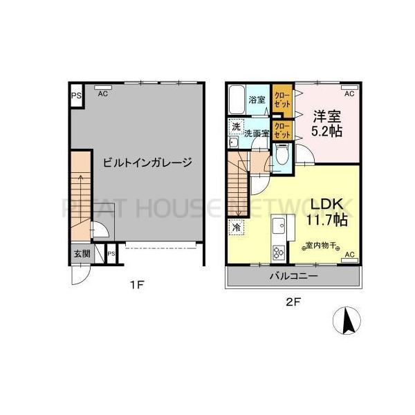 ガレージ付1LDK☆