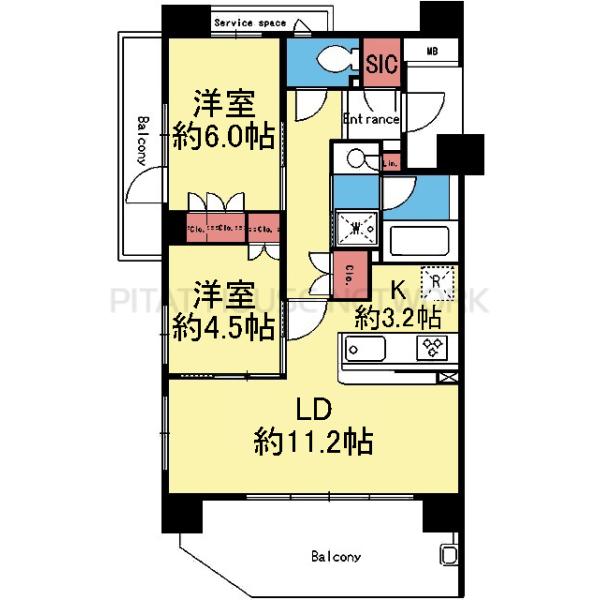 三方角部屋