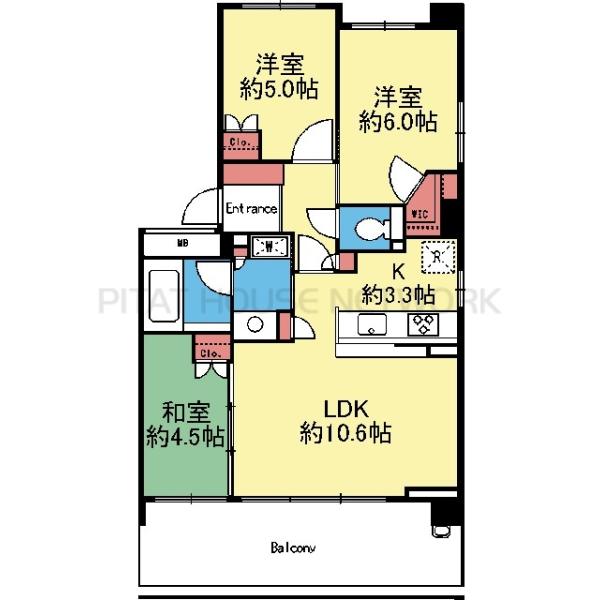 西向き3LDK