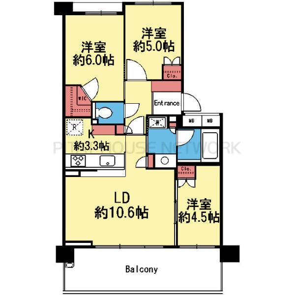 西向き3LDK