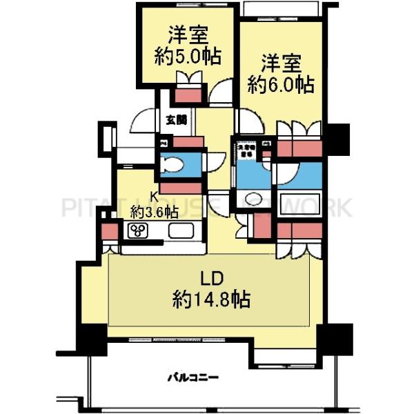 床暖房付き2LDK