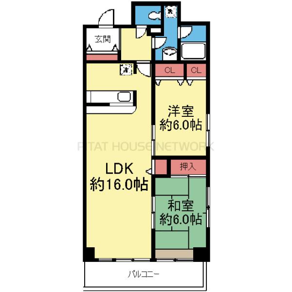 西向き角部屋の2LDK