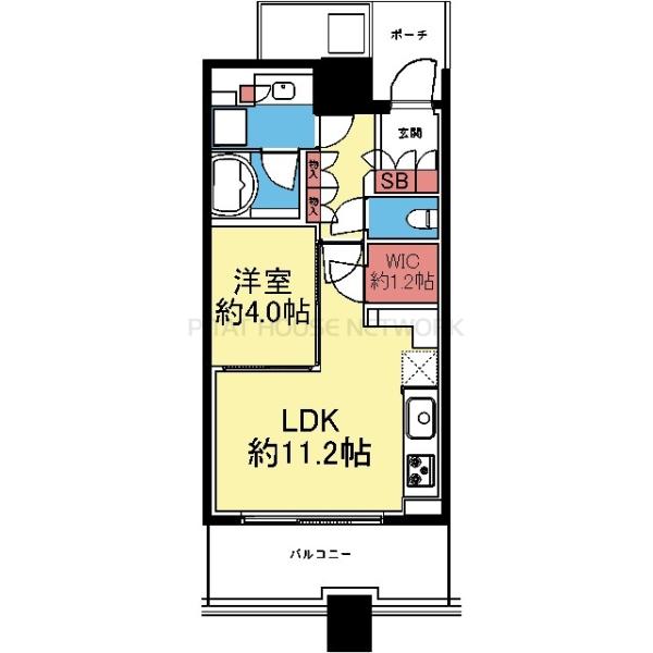 収納豊富な1LDK