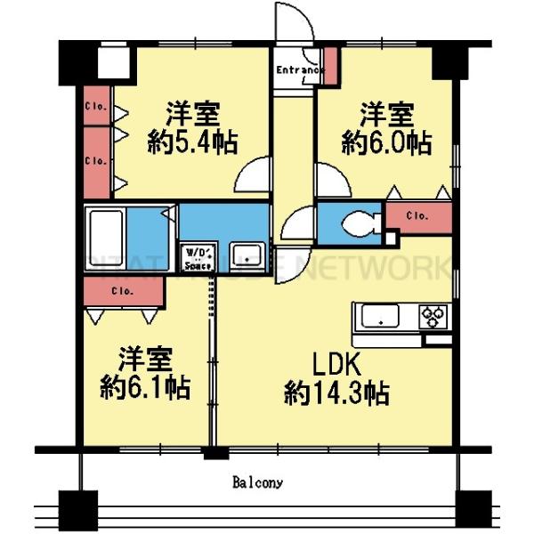 収納豊富な3LDK