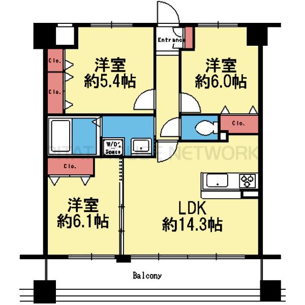 収納豊富な3LDK