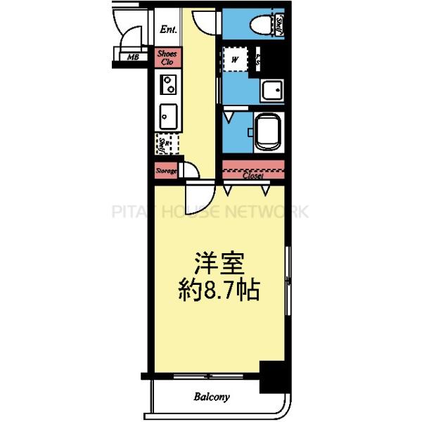 洗面所独立の1K