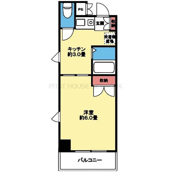 2面採光の角部屋です