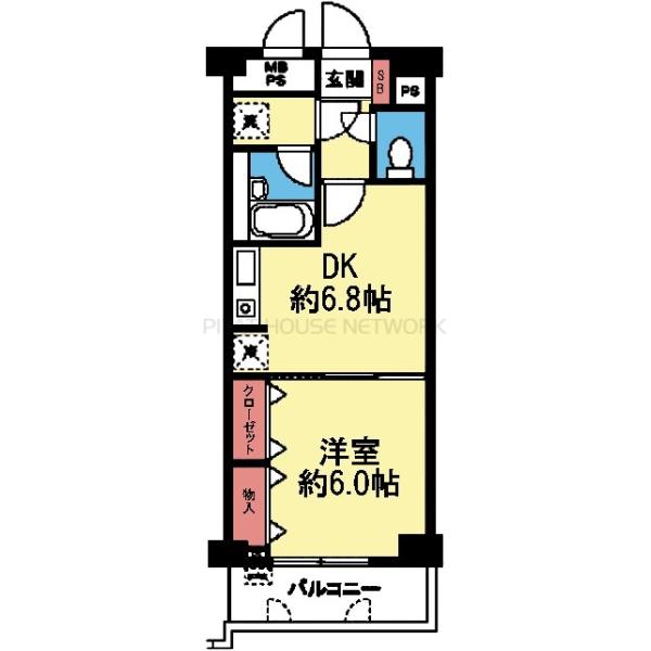 収納豊富な1DK