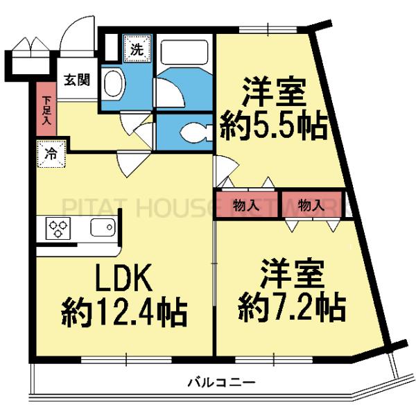 2室とも洋室の2LDK