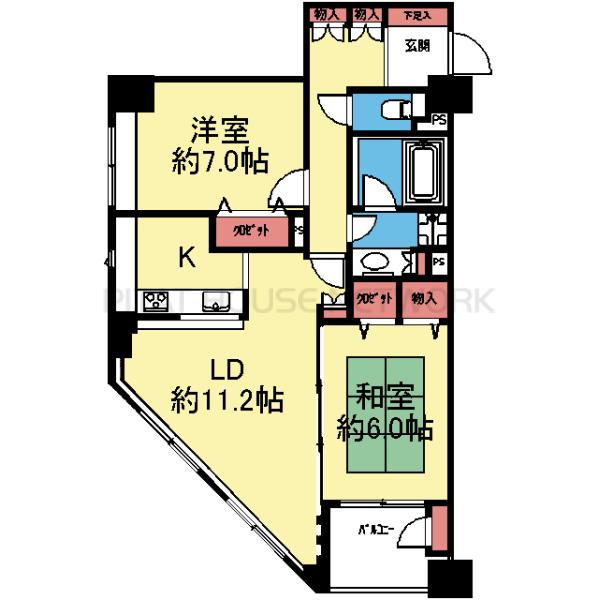 収納豊富な2LDK