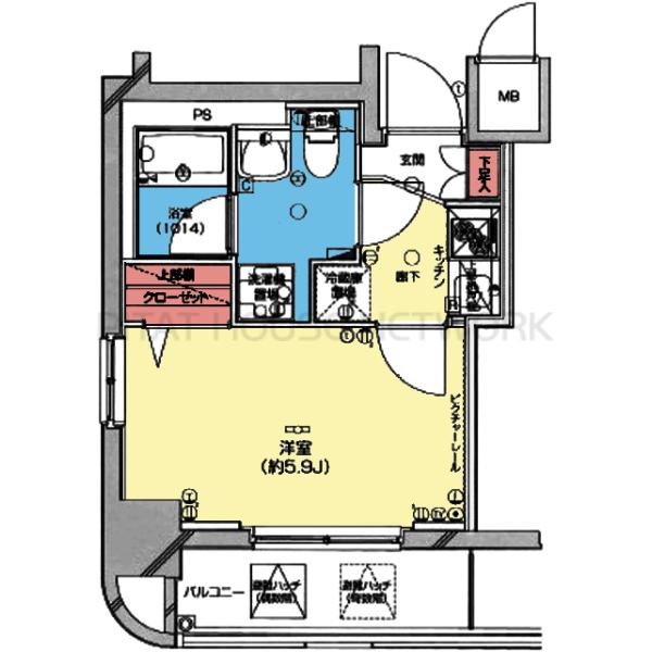 最上階の角部屋です