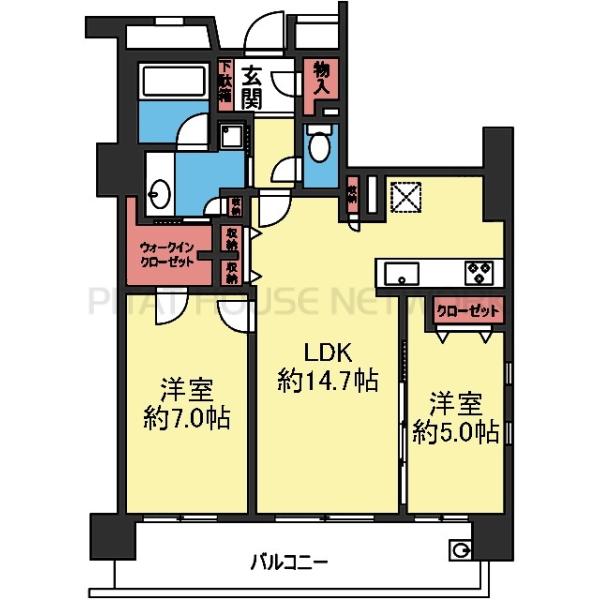 南東向き2LDK