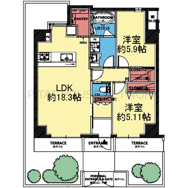 庭付き2LDK
