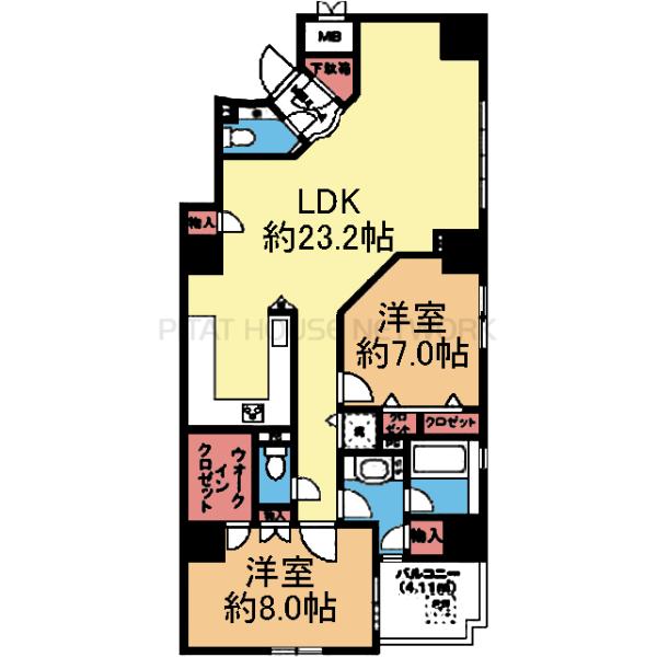 南東向き東側角部屋