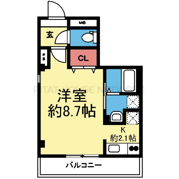 西向きです