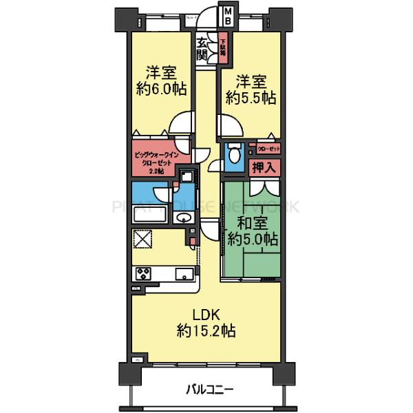 東向き3LDK
