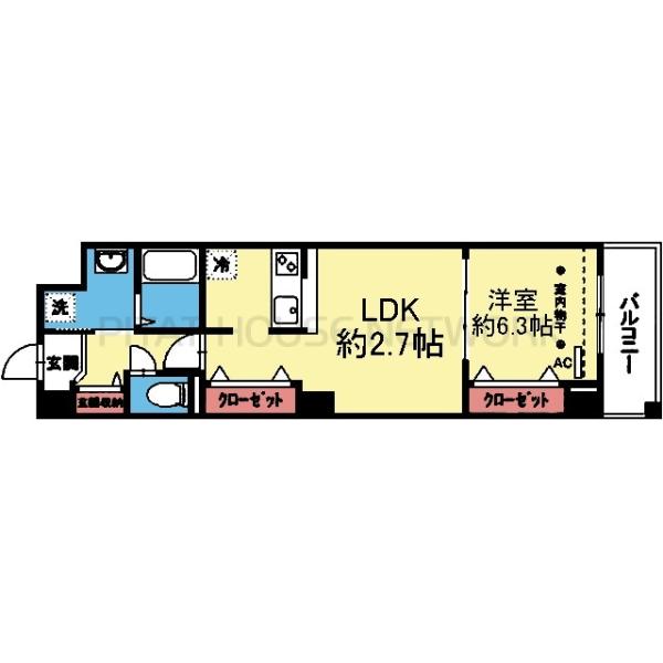 南東向き1LDK