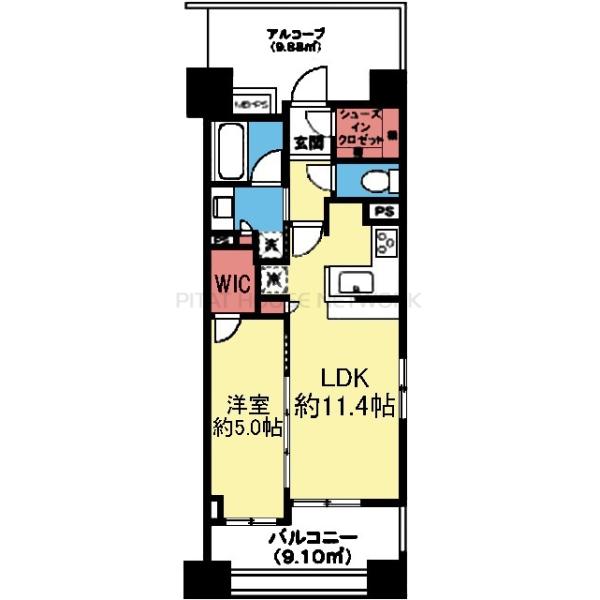 収納充実の1LDK
