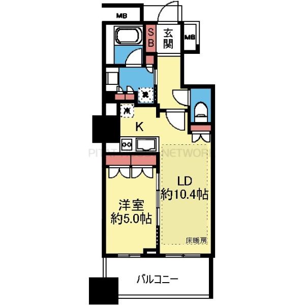 収納豊富な1LDK
