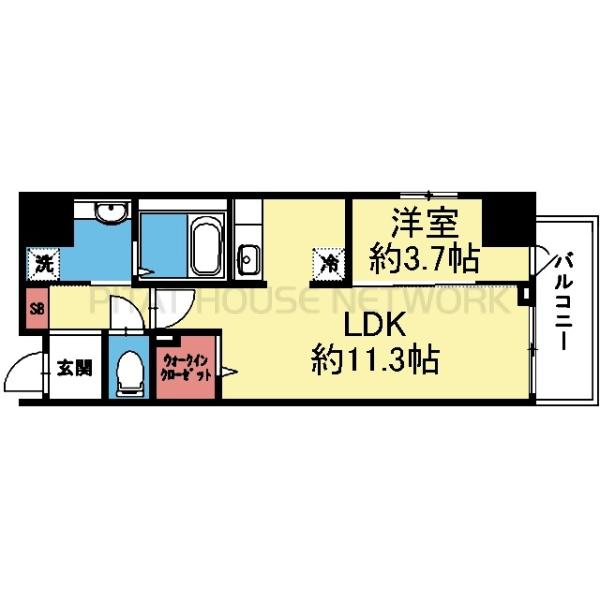 みなとみらい向きのWIC付き1LDK