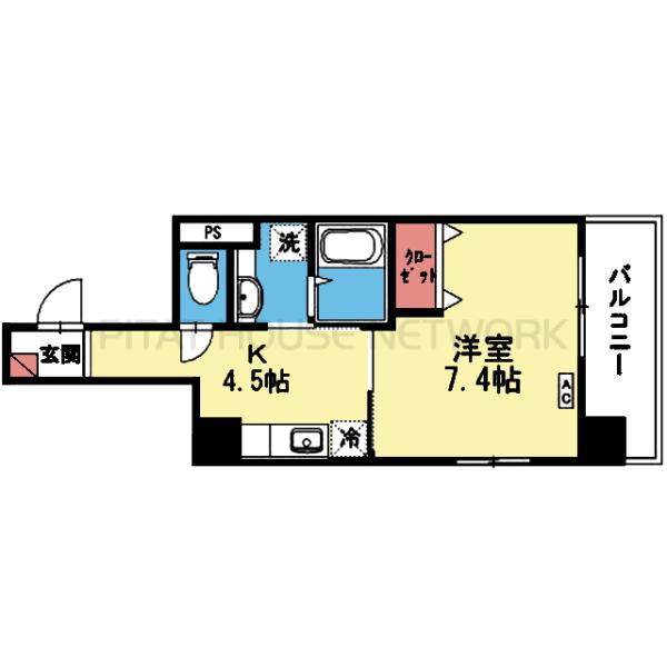 2面採光の角部屋です