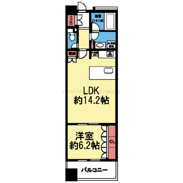 収納豊富な1LDK