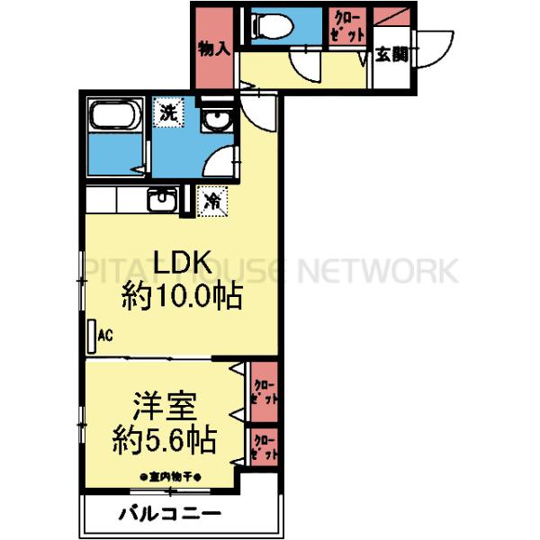 2面採光の角部屋です