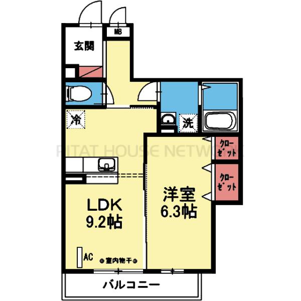 対面式の1LDK