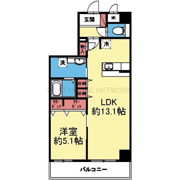 南西向きの1LDK