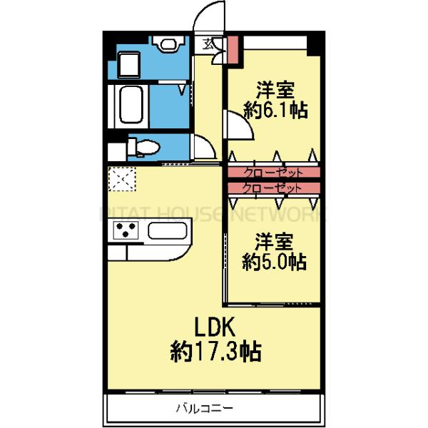 収納豊富な2LDK