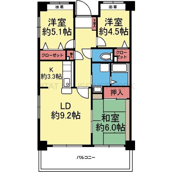 南向き西側角部屋