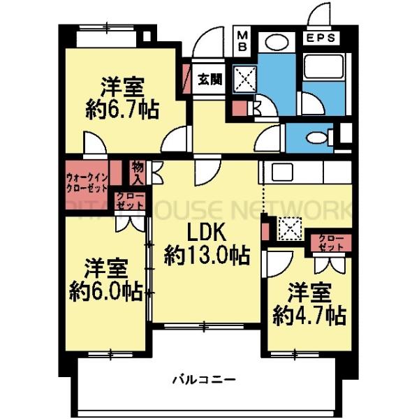 WIC付き3LDK