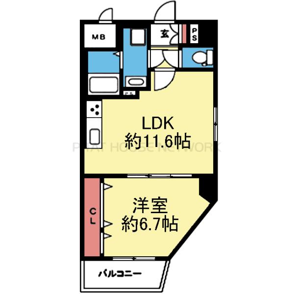 2面採光の角部屋！